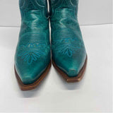 Justin Size 7 Women's Teal Embroidered Western Boots