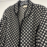 Chico's Women's Size 1-M Black-White Polka Dot Open Front Jacket