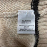 Z Supply Size M Women's Beige Stripe Zip Mock Neck Sweater