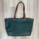 Bass Green Faux Leather Pebbled Tote Handbag w Crossbody Handbag and Wristlet