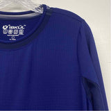 IBKUL Size L Women's Blue Solid Long Sleeve Dress