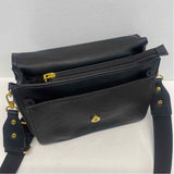 Antik Kraft Black Faux Leather Pebbled Satchel Handbag