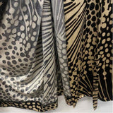 Trina Turk Size 6-S Women's Black-Beige Pattern Wrap Dress