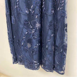 Alex Evenings Size 10-M Women's Navy Embroidered Maxi Dress