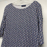 Saint James Size M Women's Blue-Multi Pattern 3/4 Sleeve Dress