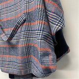 Andersen & Lauth Size One Fits All Women's Blue-Multi Plaid Poncho-Cape