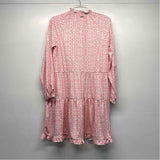 Cabana Life Size S Women's Red-White Geometric Long Sleeve Dress