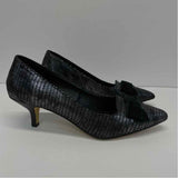 Donald J Pliner Size 7.5 Women's Silver-Black Pattern Kitten Heel Shoes