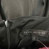 David Meister Size 12-L Women's Black Solid Sheath Dress