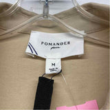 Pomander Place Size M Women's Tan Solid Button Up Shirt