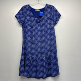 Lpb Woman Size S Women's Blue-White Pattern Shift Dress