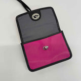 Coach Fuschia-Black Leather Colorblock Crossbody Handbag