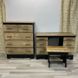 Black Wood Distressed Desk