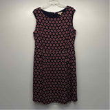 Brooks Brothers Size 14-L Women's Navy-Red Pattern Shift Dress