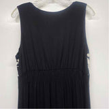 Caite Size L Women's Black-Multi Embroidered Maxi Dress