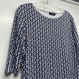 Saint James Size M Women's Blue-Multi Pattern 3/4 Sleeve Dress