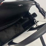 Michael Kors Black Leather Animal Print Satchel Handbag