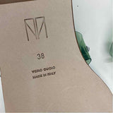 Tamara Mellon Stellaire Size 38-7.5 Women's Aqua Beaded Slide Sandals