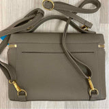 Oleada Mini Anchor Taupe Leather Pebbled Crossbody Handbag