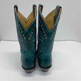 Justin Size 7 Women's Teal Embroidered Western Boots