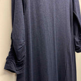 Soft Surroundings Size M Women's Blue Solid Maxi-Long Sleeve Dress