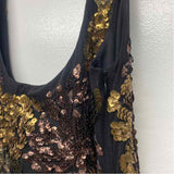 Hale Bob Size S Women's Black-Gold Sequin Sheath Dress