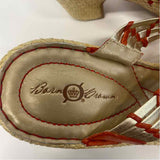 Born Crown Size 8 Women's Beige-Orange Shimmer Espadrille Sandals