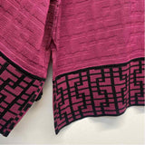Ming Wang Size 2x Women's Magenta Pattern Open Front Sweater