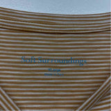 Soft Surroundings Size Xl Women's Brown-White Stripe Crew Neck Long Sleeve Top