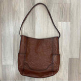 Frye Brown Leather Solid Shoulder Handbag