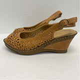 Patrizia by Spring Step Size 38-7.5 Women's Camel Cut Out Slingback Sandals
