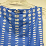 Anne Klein Size 10-M Women's Blue-White Pattern Sleeveless Fit And Flare Dress