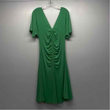 White House Black Market Size M Women's Green Solid Fit And Flare Dress