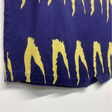 Jamie Sadock Size M Women's Navy-Yellow Pattern Zip Neck Sleeveless Top