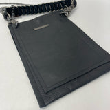 David Galan Black Leather Pebbled Crossbody Handbag