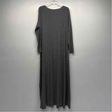 Soft Surroundings Size L Women's Gray-Black Stripe Maxi Dress