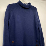 Garnet Hill Size M Women's Navy Solid Turtle Neck Sweater