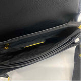 Antik Kraft Black Faux Leather Pebbled Satchel Handbag