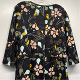 Title Nine Size Xl Women's Black-Multi Floral 3/4 Sleeve Dress