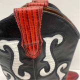 Nine West Size 6.5 Women's Black-Red Animal Print Western Boots