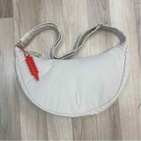 Thacker OffWhite Nylon Solid Shoulder Handbag