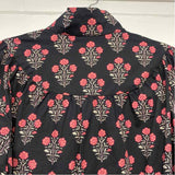 Tuckernuck Size M Women's Black-Multi Floral Pullover Blouse