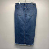 Liverpool Size 16 Women's Light Blue Washed Pencil-Maxi Skirt