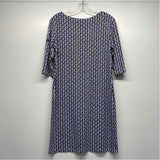 Saint James Size M Women's Blue-Multi Pattern 3/4 Sleeve Dress