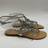 Unbranded Size 8.5 Women's Silver Beaded Flats-Camel Toe Sandals