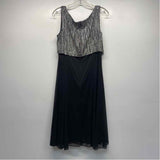 Alex Evenings Size 12-L Women's Black-Silver Shimmer 2 Piece Dress