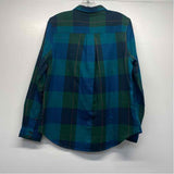Toad&Co Size L Women's Green-Blue Plaid Button Up Shirt