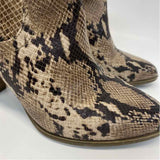 Anne Klein Size 7.5 Women's Beige-Brown Animal Print Ankle Booties