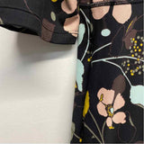 Title Nine Size Xl Women's Black-Multi Floral 3/4 Sleeve Dress