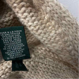 Lauren Jeans Size L Women's Beige-Brown Stripe Wrap Poncho-Cape